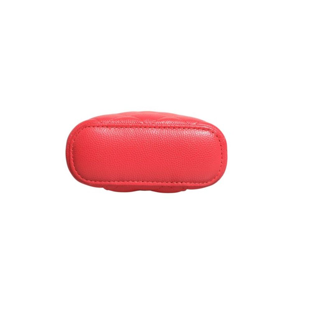 Chanel Red Caviar Quilted Small Vertical Coco Beauty Vanity Case with Women's - Picture 5 of 6